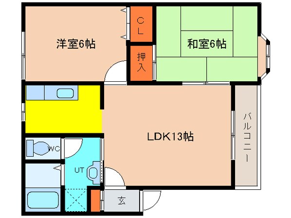 北中学校通 徒歩1分 2階の物件間取画像